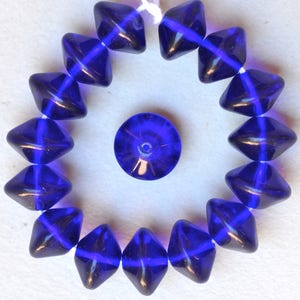 13mm Glass &quot;Vaseline&quot; Beads - Czech Glass Beads - Bicone Beads - Various Colors - Qty 15 or 75