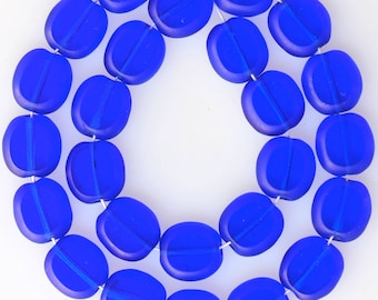 Czech Glass Flat Square Window Beads with Frosted Edge - 10mm x 9mm - Various Colors - Qty 25