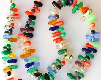 Strand of Mixed Czech Glass Wedding Beads - 2 Sizes - Qty 1 Strand