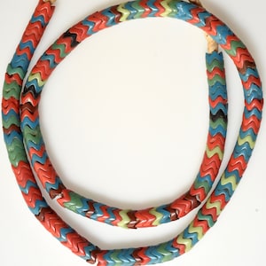 Vintage 9mm Snake Beads from the African Trade - Mixed Color Glass Snake Beads - 26 Inch Strand
