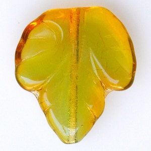 Large Fall Leaf Bead - Vertical Hole Leaf Bead - Czech Glass Leaf Beads - 21mm x 19mm - Various Colors - Qty 4 or 10