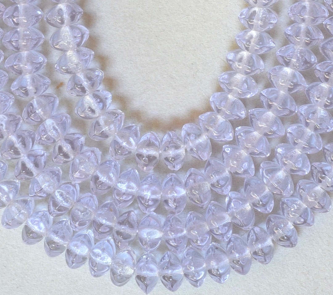 6mm Flower Rondelle Glass Beads - Czech Glass Beads - Spacer Beads ...