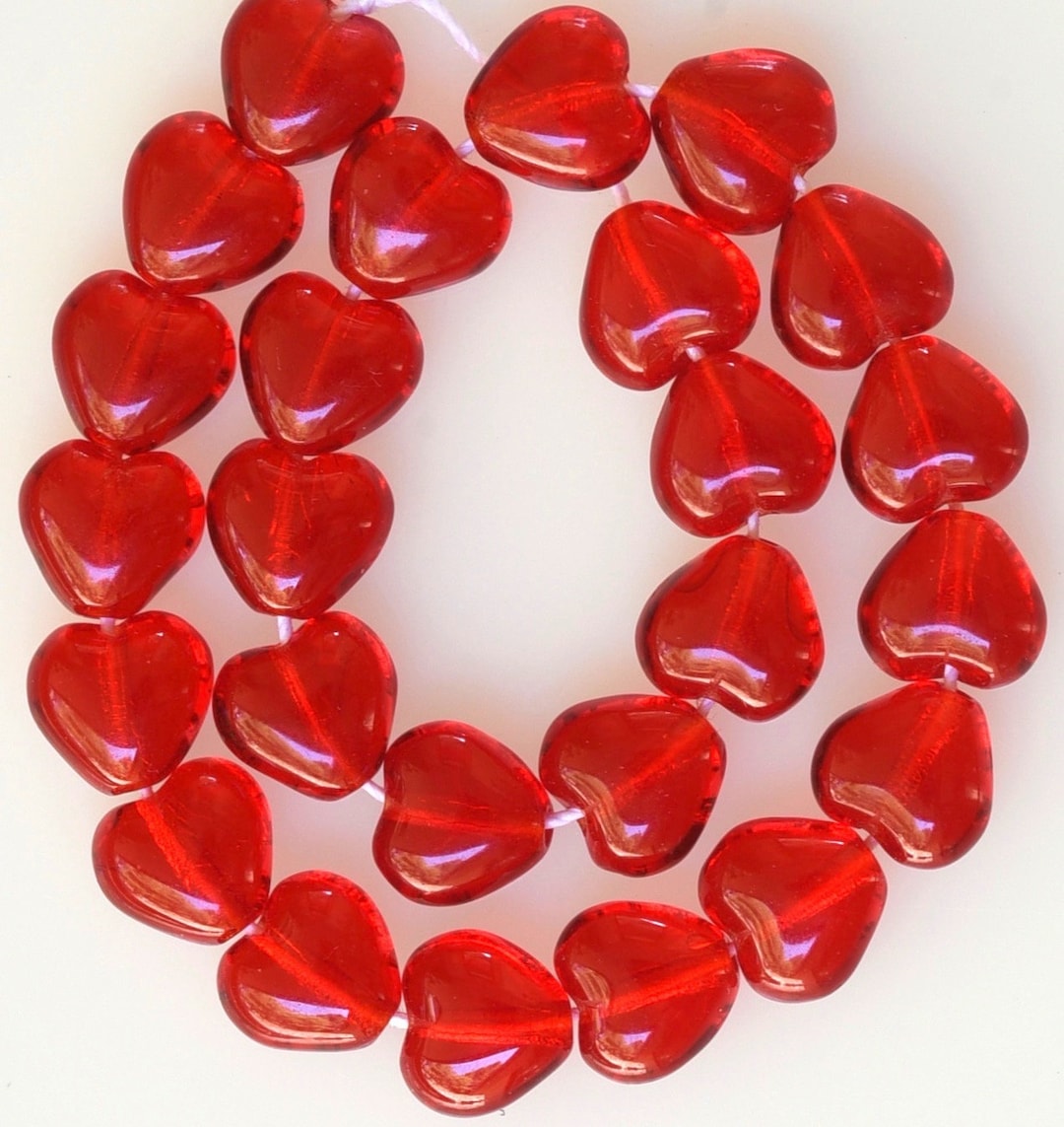 Small 6mm Czech Glass Heart Beads Small Heart Beads Qty 25 Etsy