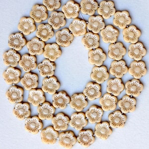 Daisy Flower Beads - Czech Glass Flower Beads - 10mm x 4mm - Various Colors - Qty 48