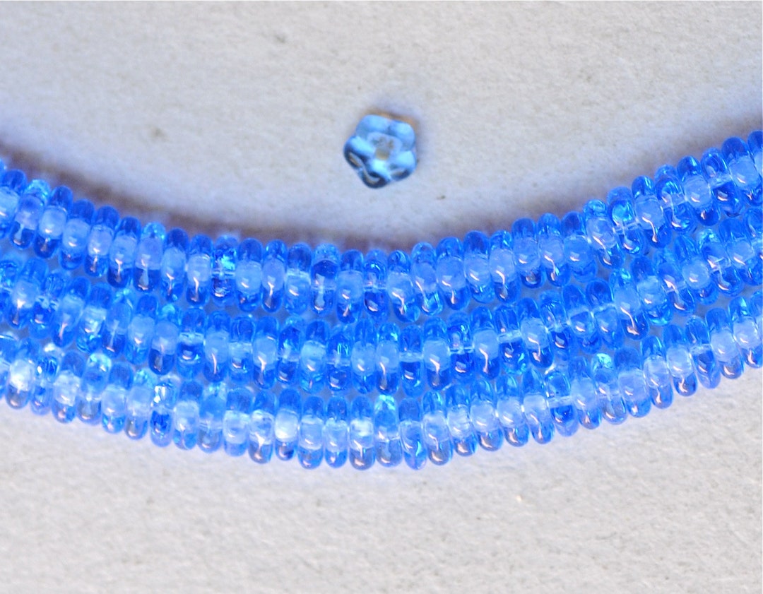 5mm Interlocking Flower Rondelle Glass Beads - Czech Glass Beads ...