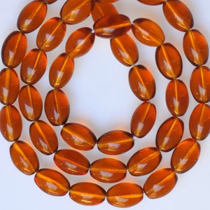 15mm x 10mm Olive Shaped Czech Glass Beads - Various Shiny Colors Available - Qty 10 or 40