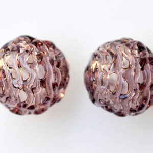 18mm or 25mm Large Round Glass Lace Bead - Handmade Lamp Beads - Various Colors - Qty 1