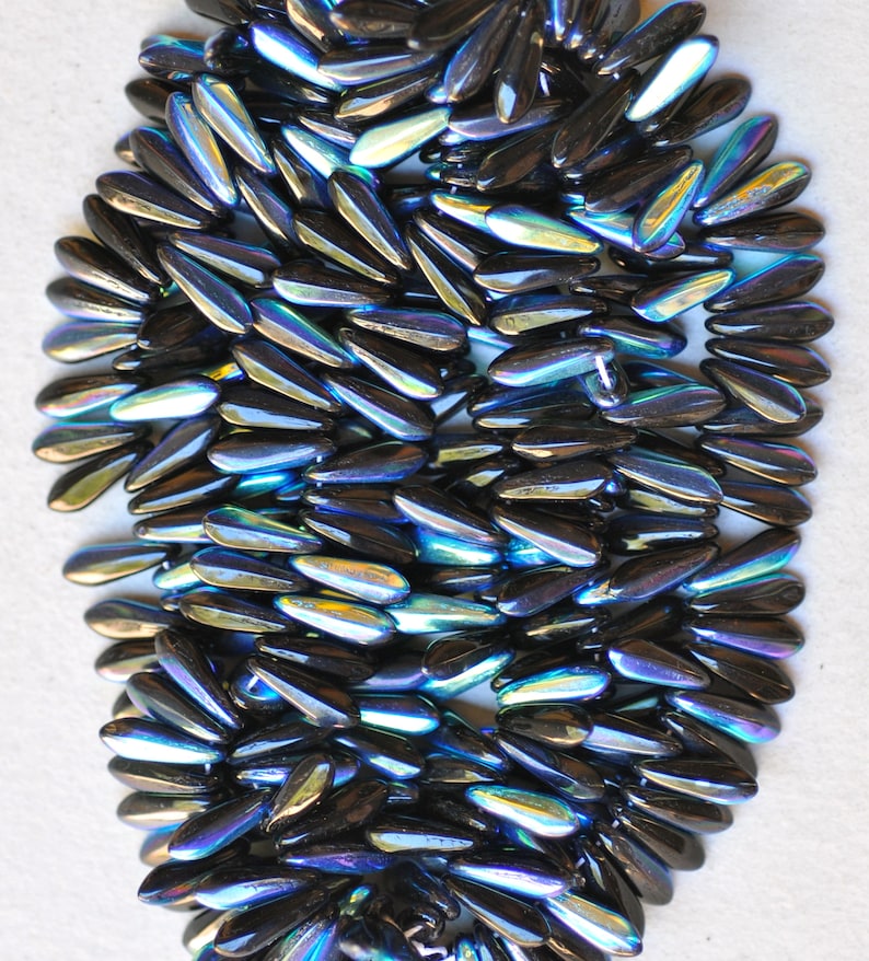 3mm x 11mm Various Opaque Colors Tiny Dagger Beads Qty 50+ Czech Glass Baby Dagger Beads