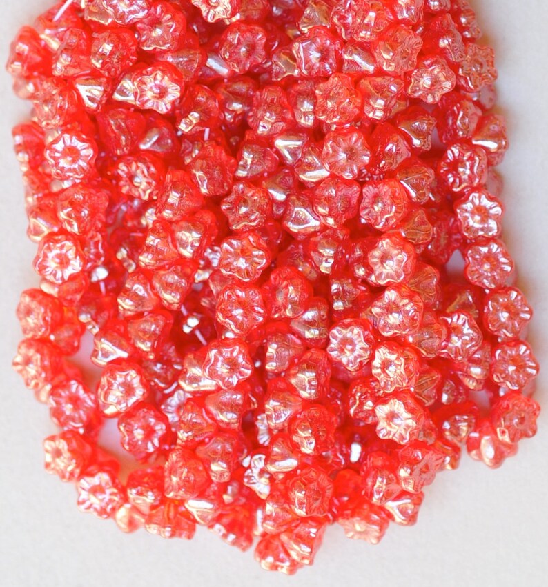 Daisy Flower Button Beads Czech Glass Beads Glass Flower Etsy