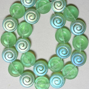 NEW COLORS * 13mm Snail Shell Bead - Czech Glass Beads - Various Colors ...