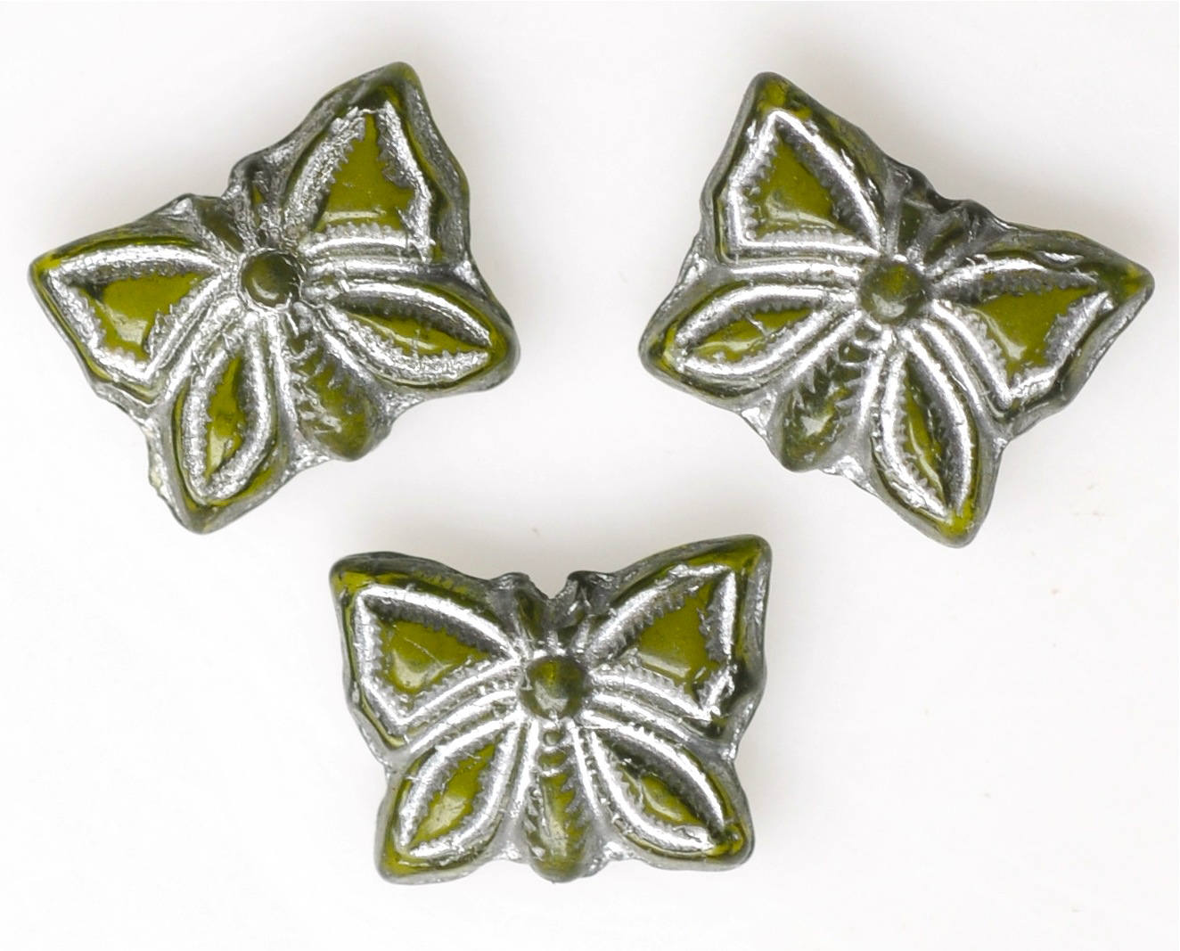 15 mm x 12 mm バタフライビーズ - チェコガラスビーズ - ガラス 