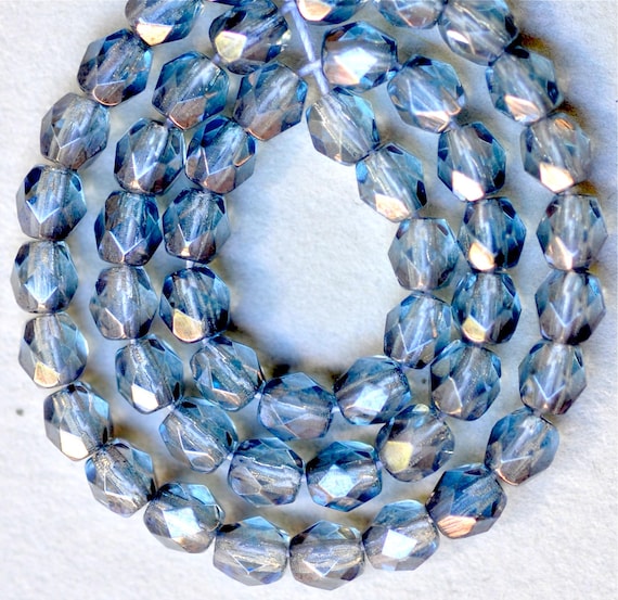 100 Cobalt Luster Czech Glass Round Beads 4MM