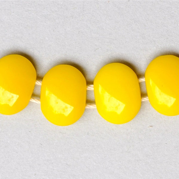 2 Hole Flat Oval Czech Glass Beads - 2 Hole Beads - Various Opaque Colors - 10mm x 14mm - Qty 10 or 25