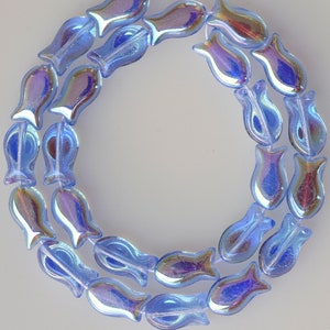 10mm x 6mm Small Fish Bead - Czech Glass Fish Beads - NEW AB COLORS - Qty 25