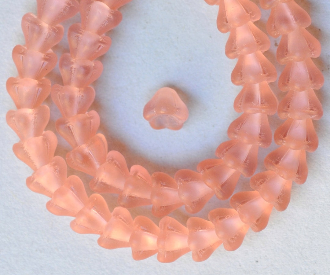 Flower Cup Beads Czech Glass Flower Beads 6mm X 8mm Etsy