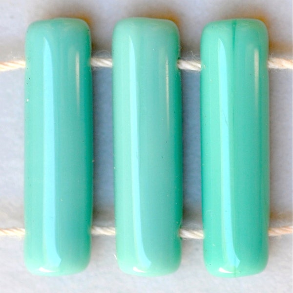 Glass Tube Beads - 2 Hole Czech Glass Beads - Various Colors  - 7mm x 25mm - Qty 10 or 25