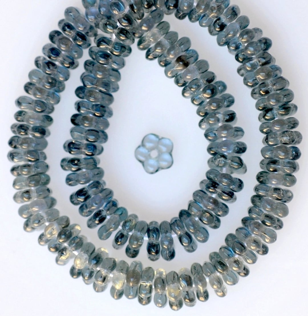 5mm Interlocking Flower Rondelle Glass Beads - Czech Glass Beads ...