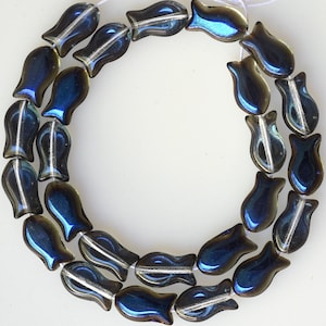 NEW 10mm x 6mm Small Fish Bead - Czech Glass Fish Beads - Varios Azuro & Celsian Colors - Qty 25 or 150
