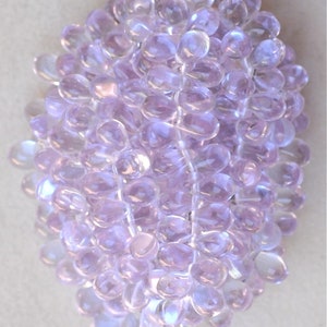 Small Czech Glass Wedding Beads - 6mm x 9mm - Small Teardrop Beads - Various Shiny Colors - Qty 48+
