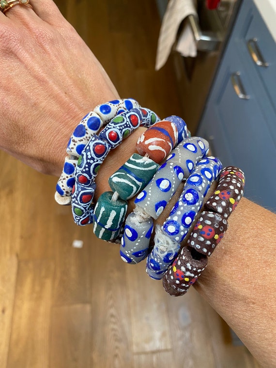 Bracelet 'Skala' En Perles De Verre Multicolores - Artisanat Neuf Avec Étiquettes - Style Ethnique