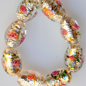 Small Oval Handmade Czech Glass Foil Bead - 11mm x 8mm - Various Colors Available - Qty 2 or 10