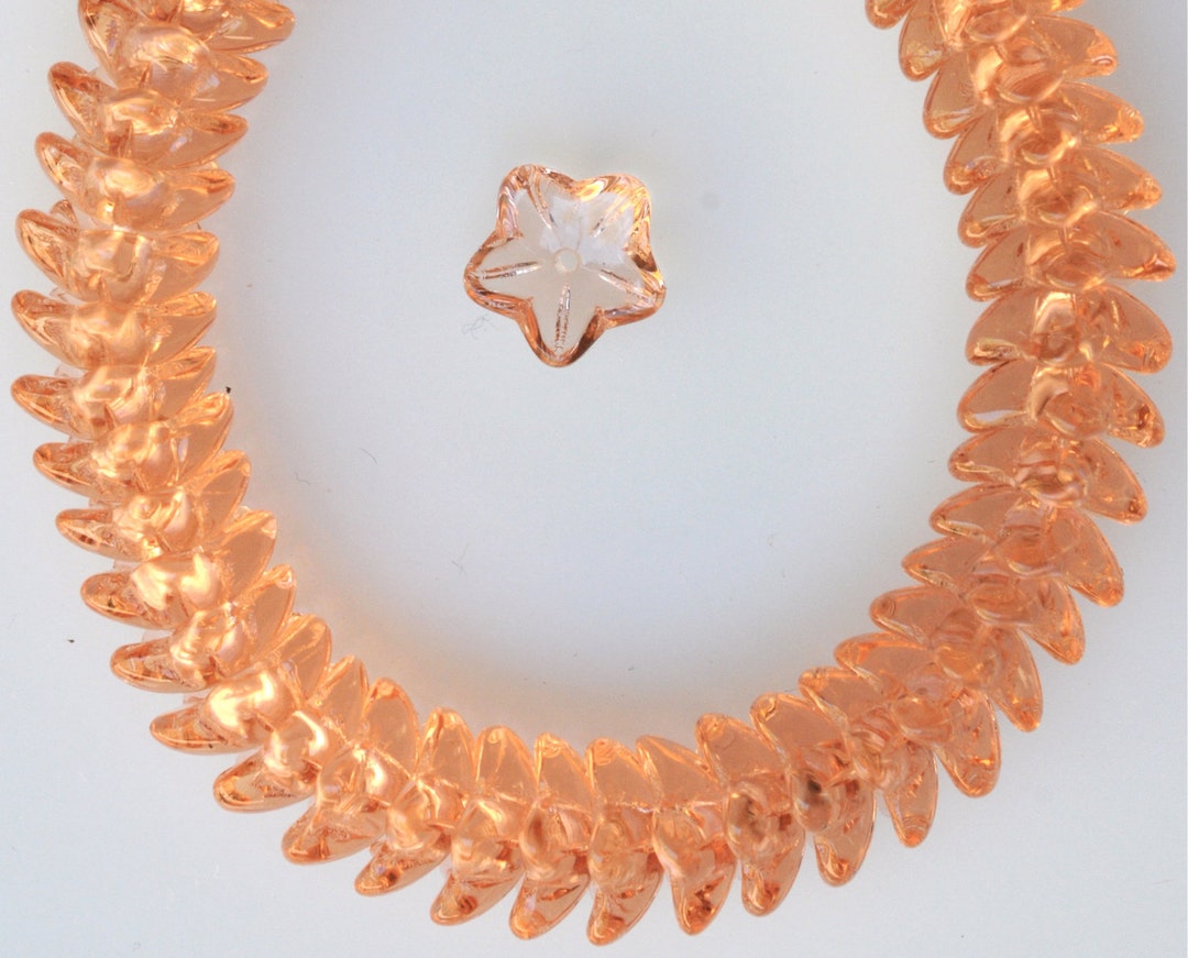 Flower Cup Beads Czech Glass Flower Beads 10mm X 4mm Various Colors