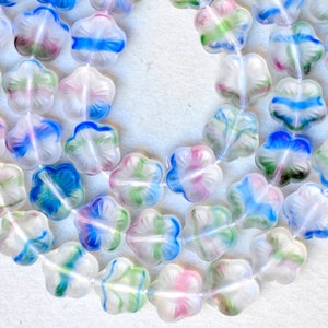 Daisy Flower Beads - Czech Glass Beads - Glass Flower Beads - 10mm x 4mm - Mixed Crystal Matte Colors - Qty 48