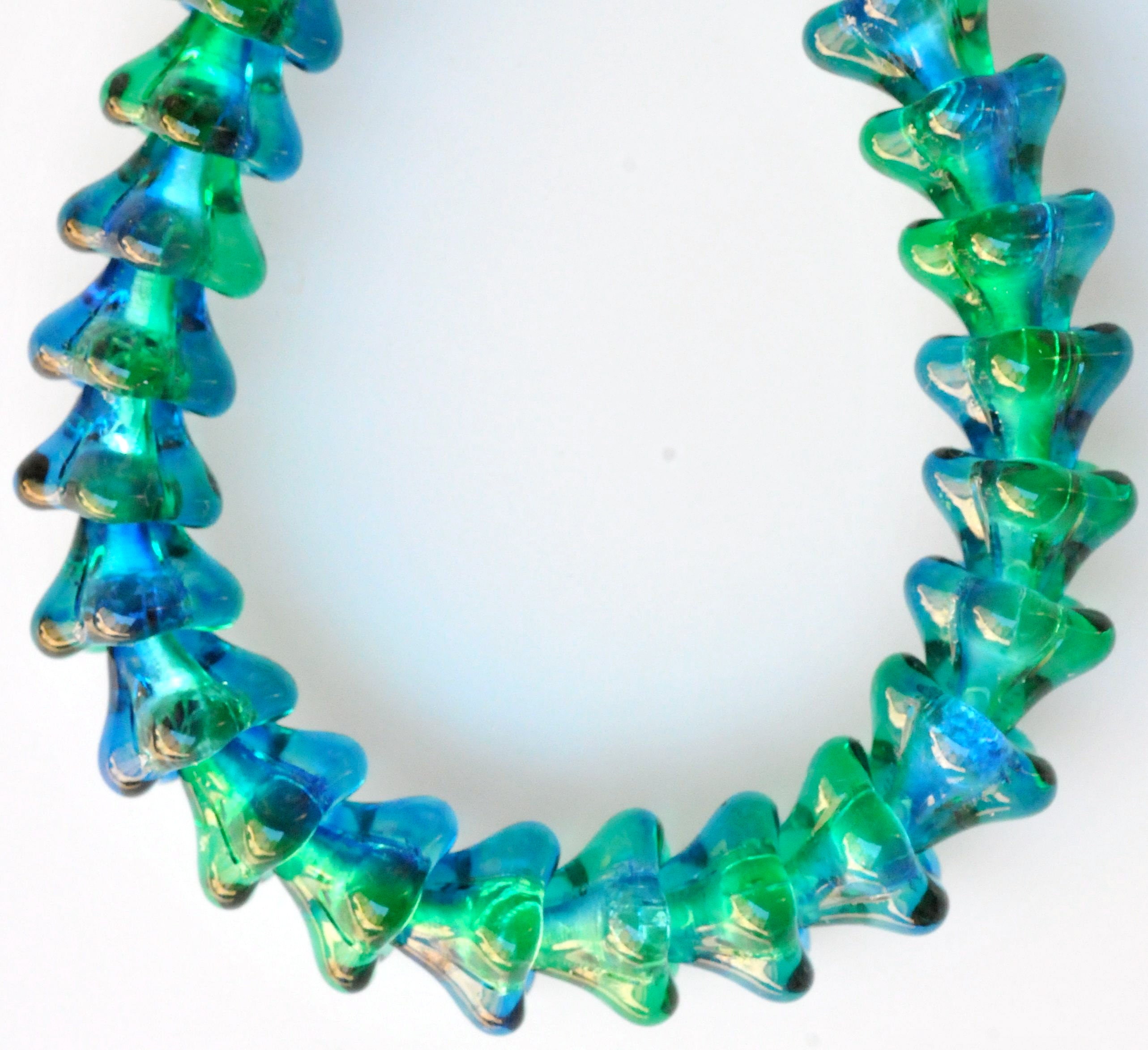 Large Flower Cup Beads Czech Glass Flower Beads 11mm X Etsy