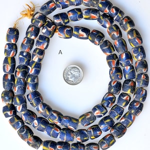 Long Strands of Vintage African Sand Cast Beads - Powder Glass Beads - Various Strands Available - 34-36 Inch Strands