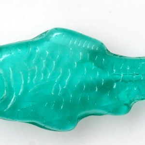 Large Fish Bead Czech Glass Fish Beads 28mm x 13mm Various Mixed Colors Qty 4 or 10 Green/White