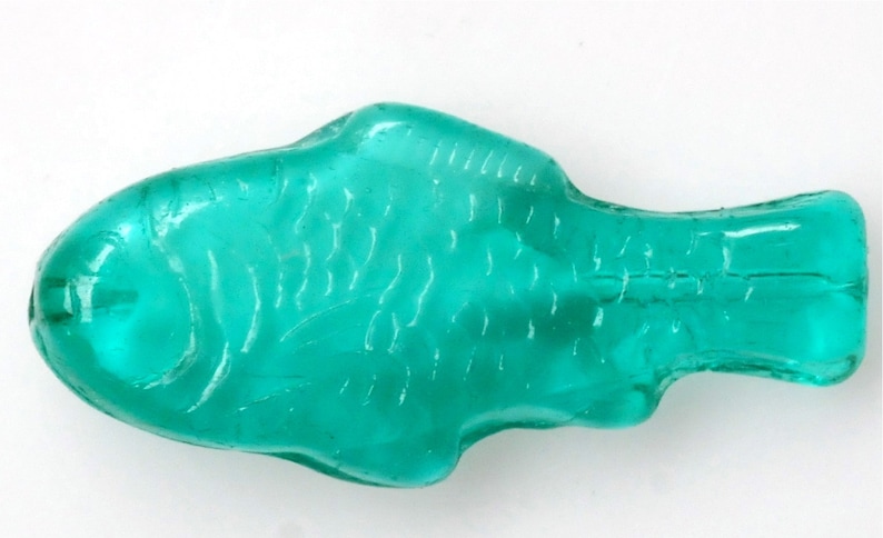 Large Fish Bead Czech Glass Fish Beads 28mm x 13mm Various Mixed Colors Qty 4 or 10 Green/White