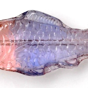 Large Fish Bead Czech Glass Fish Beads 28mm x 13mm Various Mixed Colors Qty 4 or 10 Rose/Blue