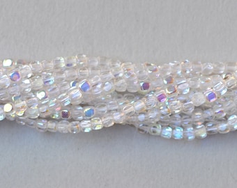 4mm Cube Czech Glass Beads - Beveled Cube Beads - Czech Glass Beads - Various Shiny Colors - Qty 100