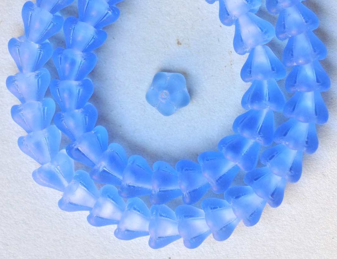 Flower Cup Beads Czech Glass Flower Beads 6mm X 8mm Various Matte