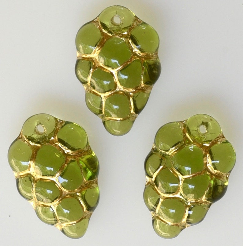 Grape Cluster Bead Czech Glass Grape Beads Wine Charm Etsy