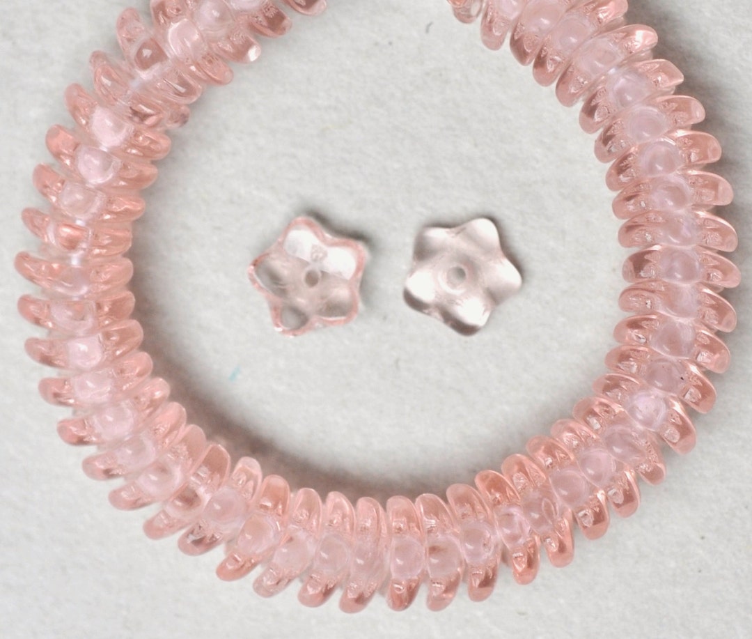 Small Flower Cup Beads Czech Glass Flower Beads 7mm X 3mm Various