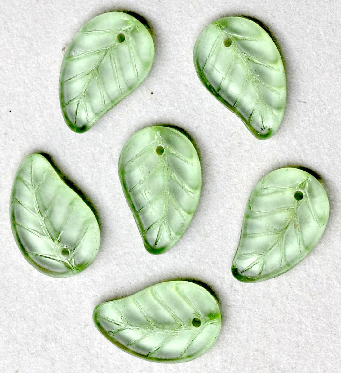 10mm X 5mm Small Leaf Bead Czech Glass Leaf Beads Top Hole Beads