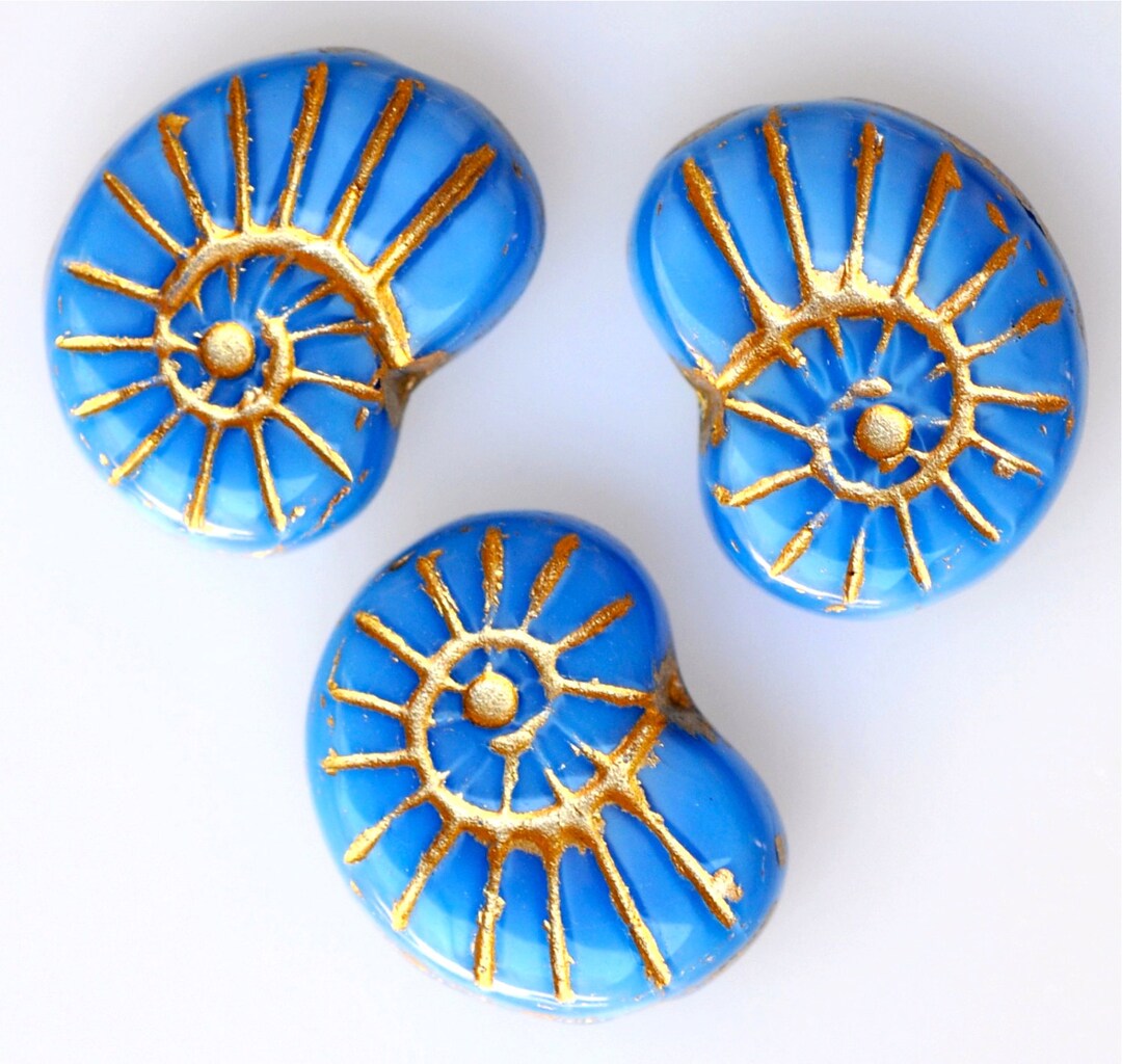 Shell Beed NEW COLORS! Conch Shell Bead - Czech Glass Shell Beads - 17mm X 14mm ...
