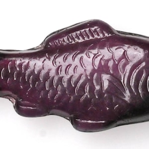 Large Fish Bead Czech Glass Fish Beads 28mm x 13mm Various Mixed Colors Qty 4 or 10 Purple/White