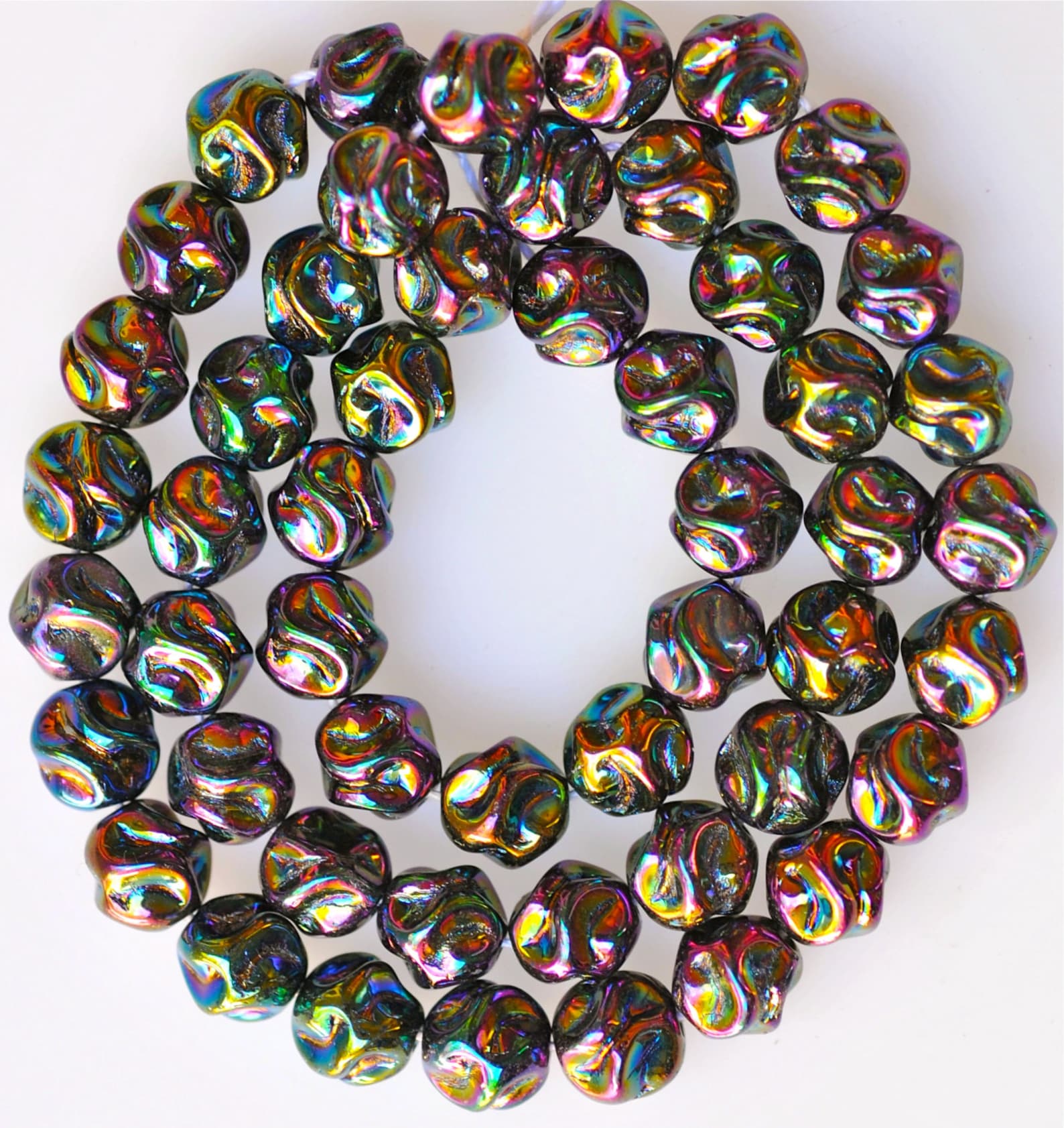 8mm Glass Beads With Twisted Groove Czech Glass Beads Etsy