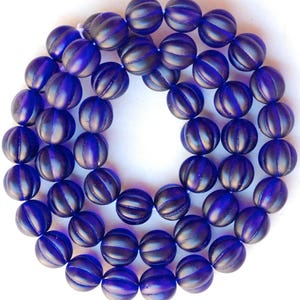 Round 12mm Melon Bead - Czech Glass Melon Beads - Various Matte Colors Available - Qty 10 or 50