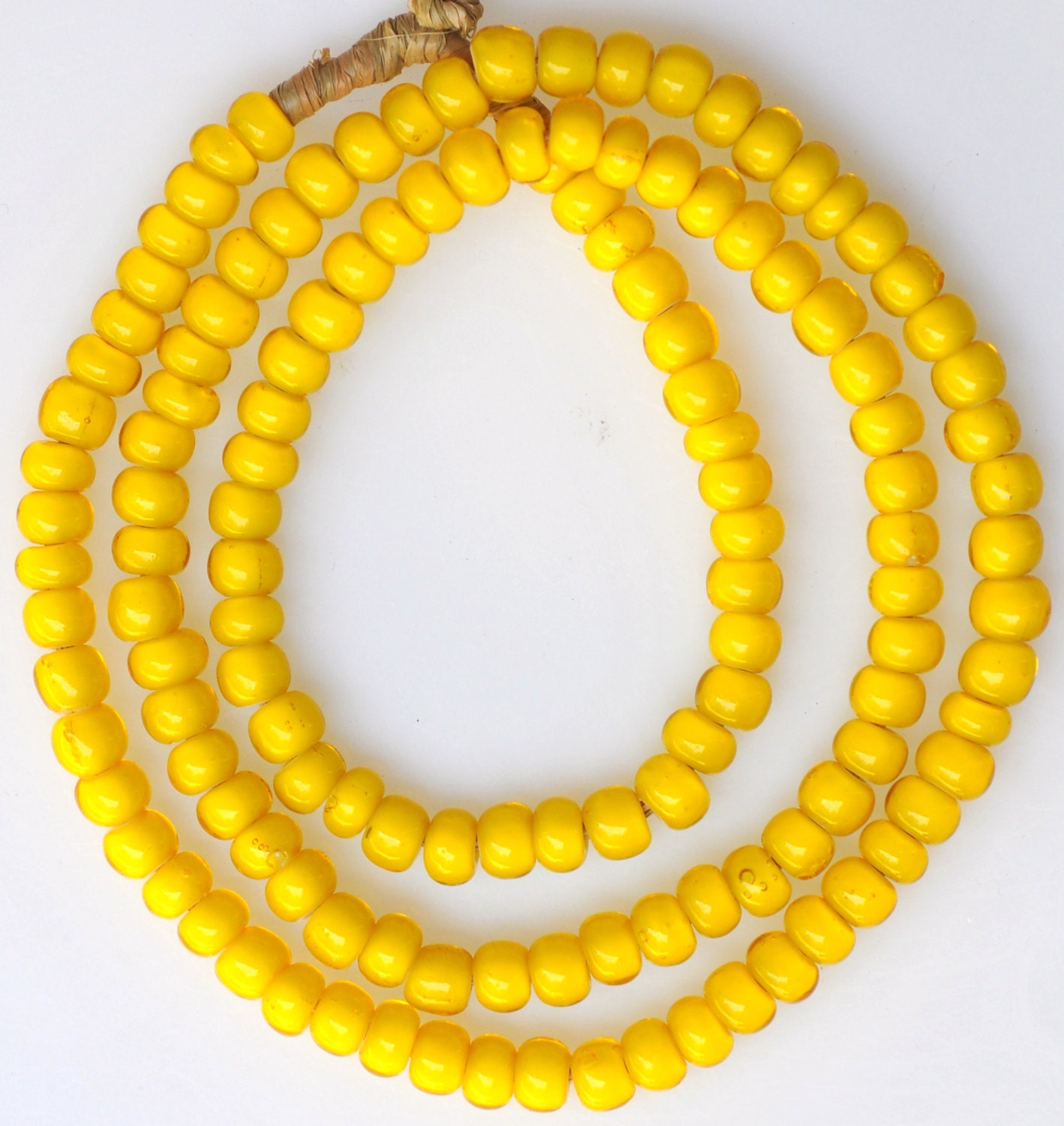 7mm -8mm Czech Glass White Hearts - Vintage African Trade Beads