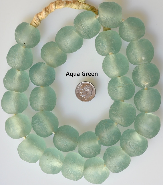 24-26 Inch Strand Extra Large Sized African Recycled Glass Beads