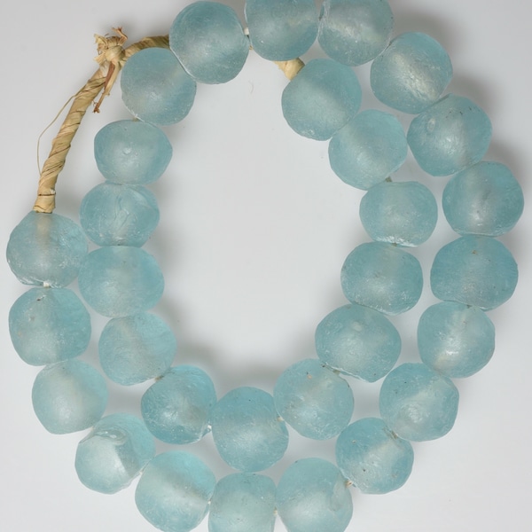 24-26 Inch Strand Extra Large Sized African Recycled Glass Beads from Ghana - Sea Glass Beads - Various Colors Available