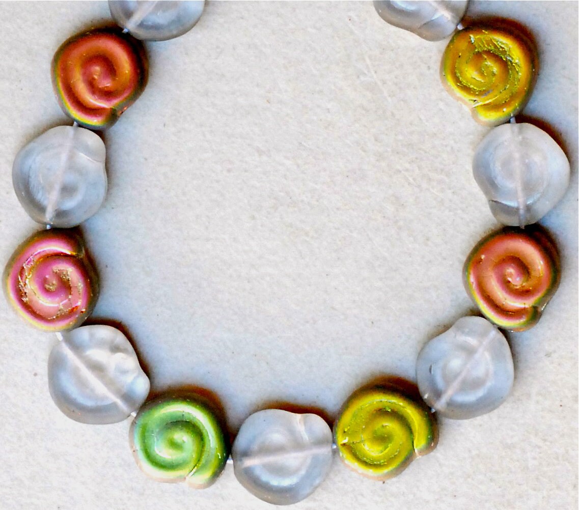 Snail Shell Bead Czech Glass Beads 12mm X11mm Various | Etsy