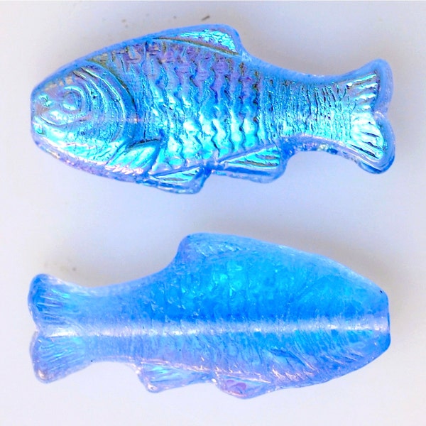 NEW COLORS! Fish Bead - Czech Glass Fish Beads - 24mm x 11mm - Qty 10