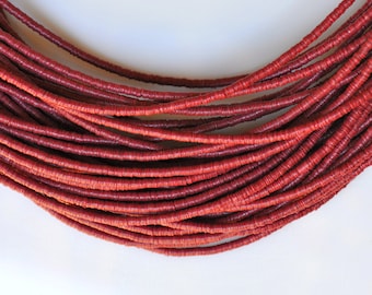 3 mm, 4 mm, 6 mm eller 8 mm afrikanska vinyl Heishi-pärlor - olika färger tillgängliga - 30+ tums sträng