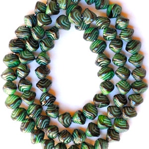 Small Shell Bead with Grooves - Czech Glass Shell Beads - 8mm x 9mm - Various Opaque Colors - Qty 25 or 75