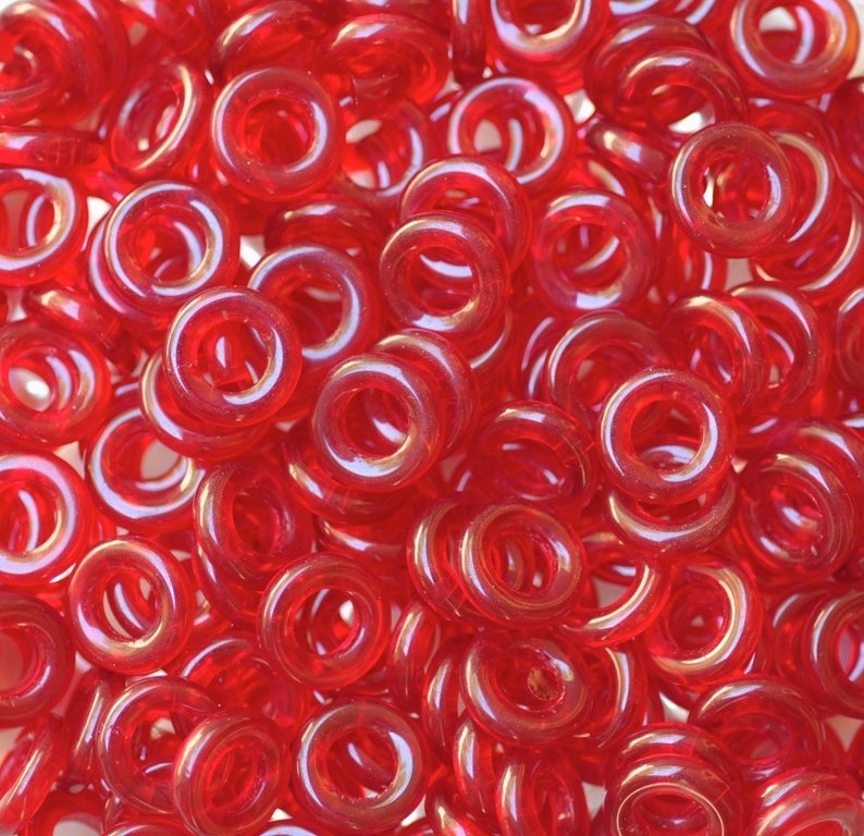 14mm Large Donut Czech Glass Beads Various Colors Available Qty 10 or 50