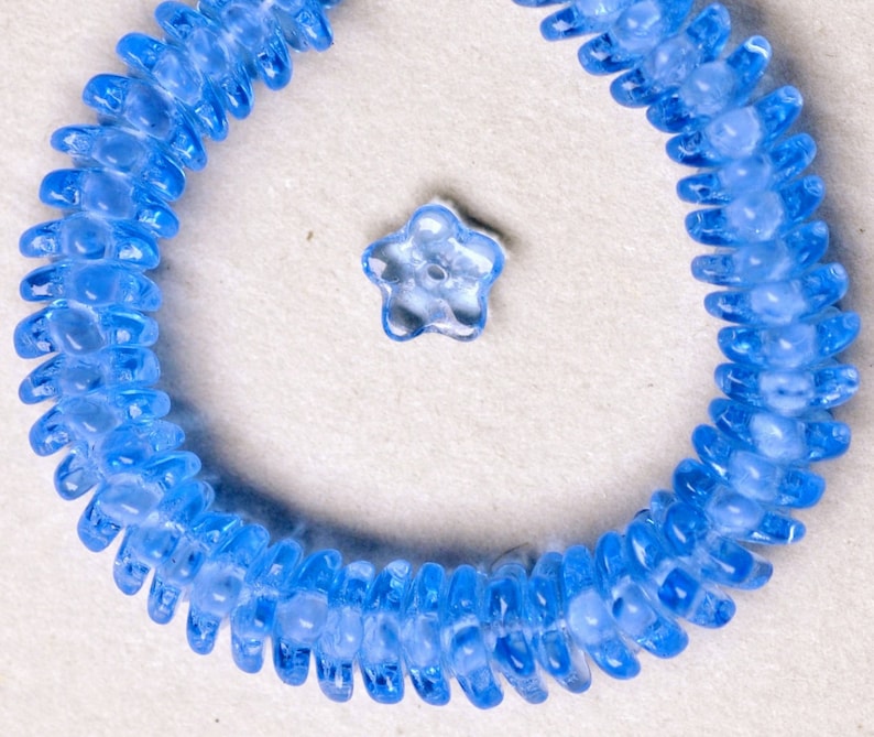 Small Flower Cup Beads Czech Glass Flower Beads 7mm X 3mm Etsy